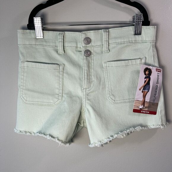 Levi's Stretch Girlfriend Shorts, Mint Green, Size 10 Reg - Picture 2 of 15